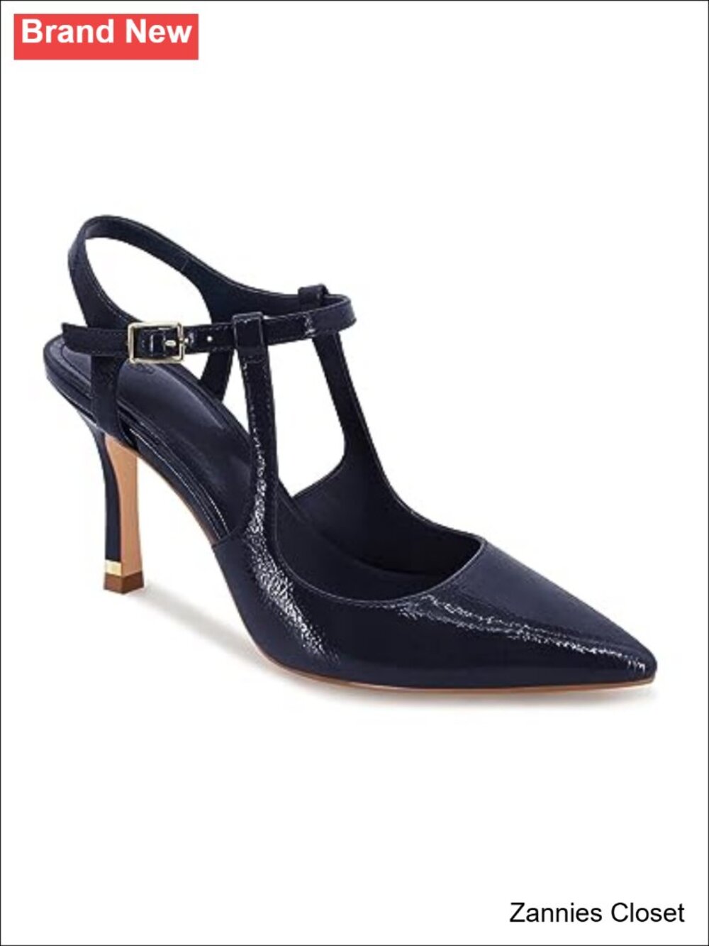 ✨ Pointed Toe Ankle Strap Stiletto Pumps Patent Leather Heels Wedding Party